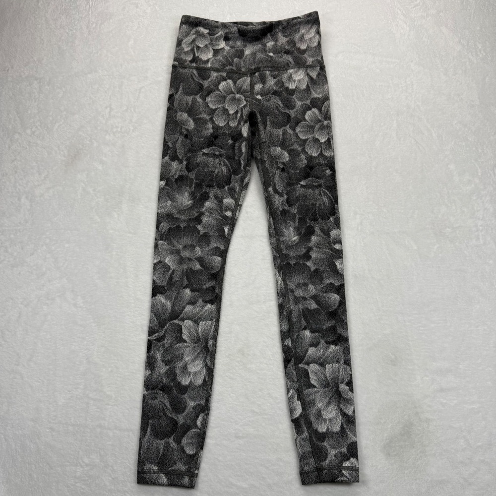 Athleta Elation‎ Textured Tight Leggings Floral Print High Rise XXS